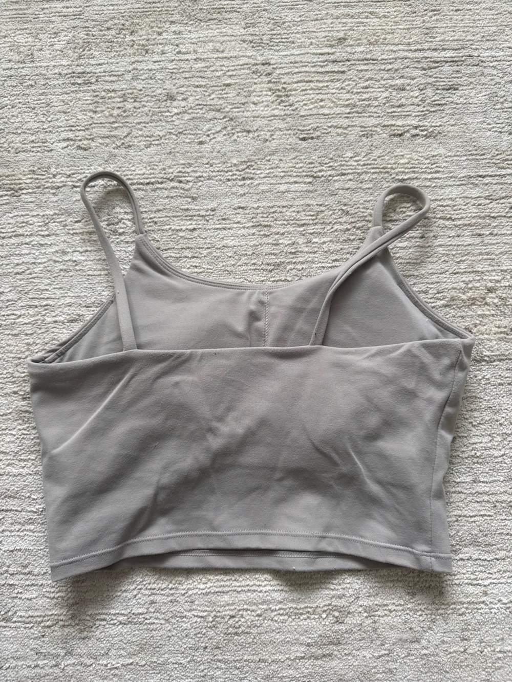 Women's Slim Cropped Camisole Tank Top in Taupe with Built in Bra (Size Small) - Picture 4 of 4